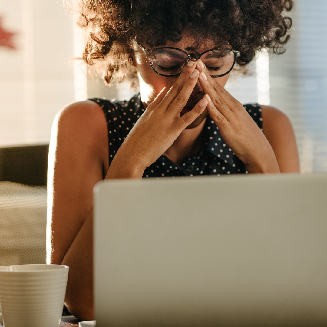 Person experiencing burnout while working